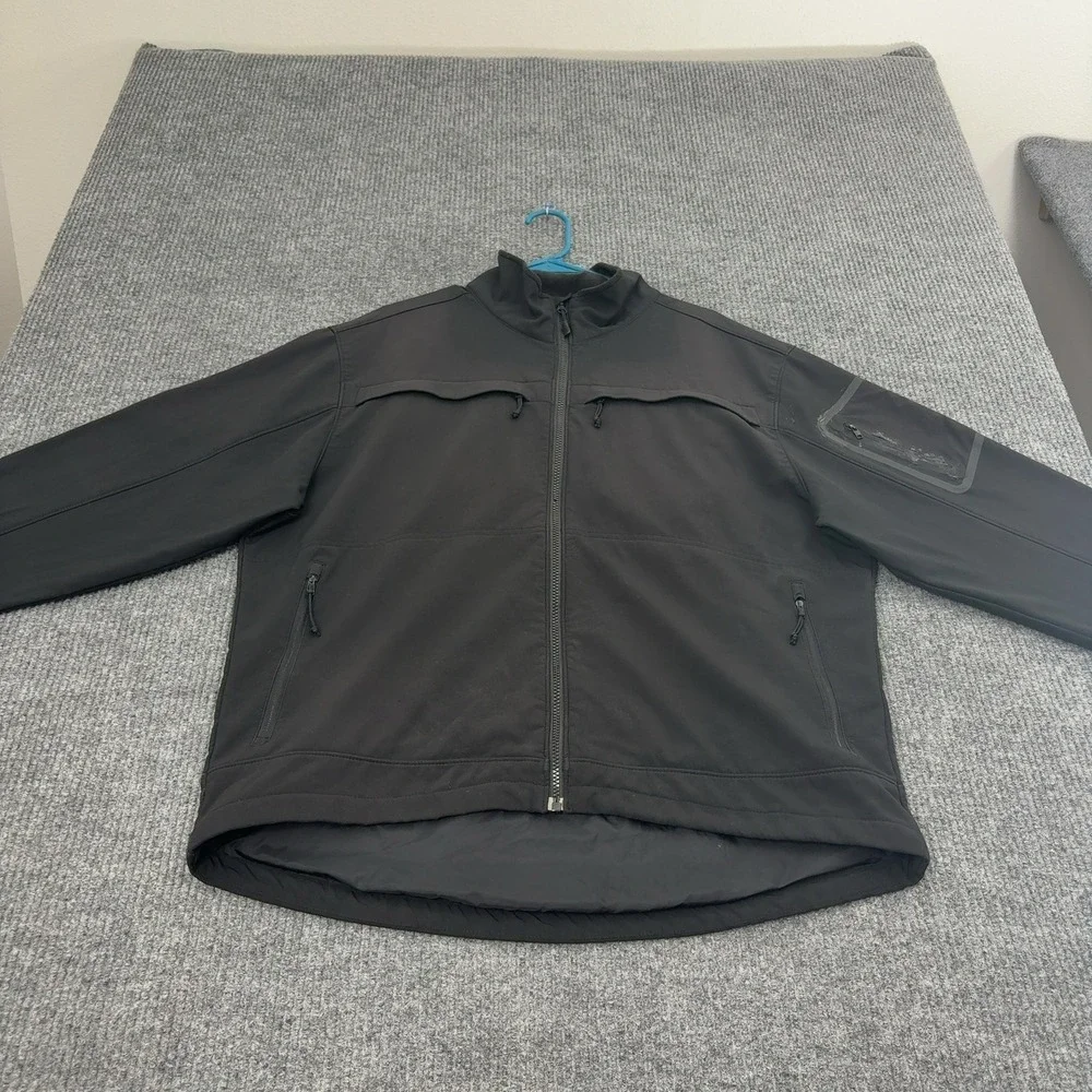 5 11 Tactical Jacket Mens Black Polyester Softshell Full Zip Utility Gorpcore